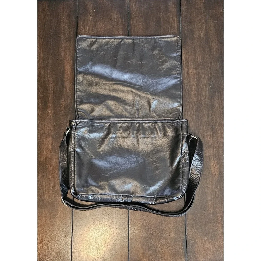 Ctl A Garrett Leather Company Leather Messenger Bag Black Soft Supple Adjustable